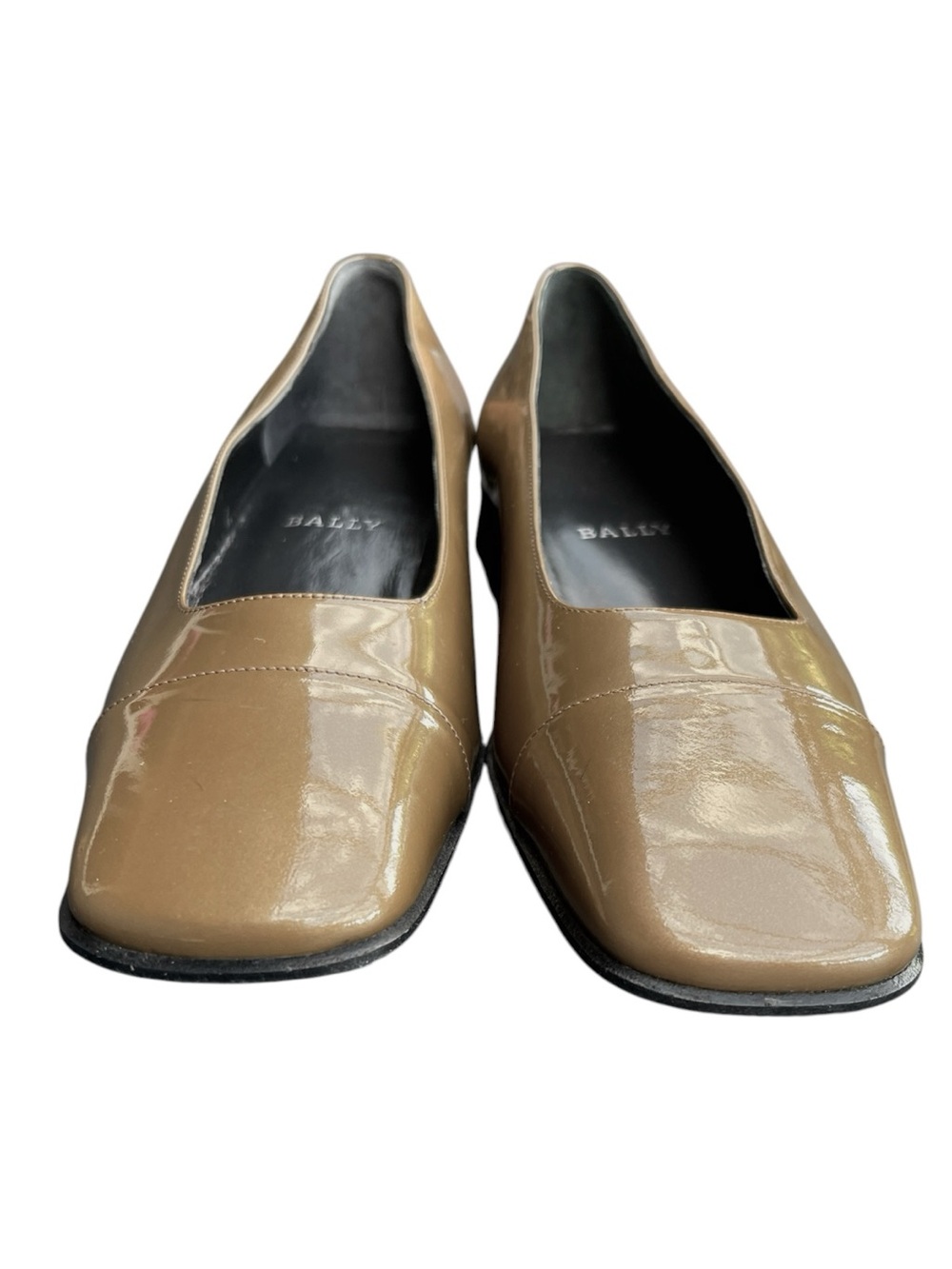 New Vintage Bally Trives Bronze Square Heel/Toe Patent Leather Loafer (5.5) - Picture 4 of 14